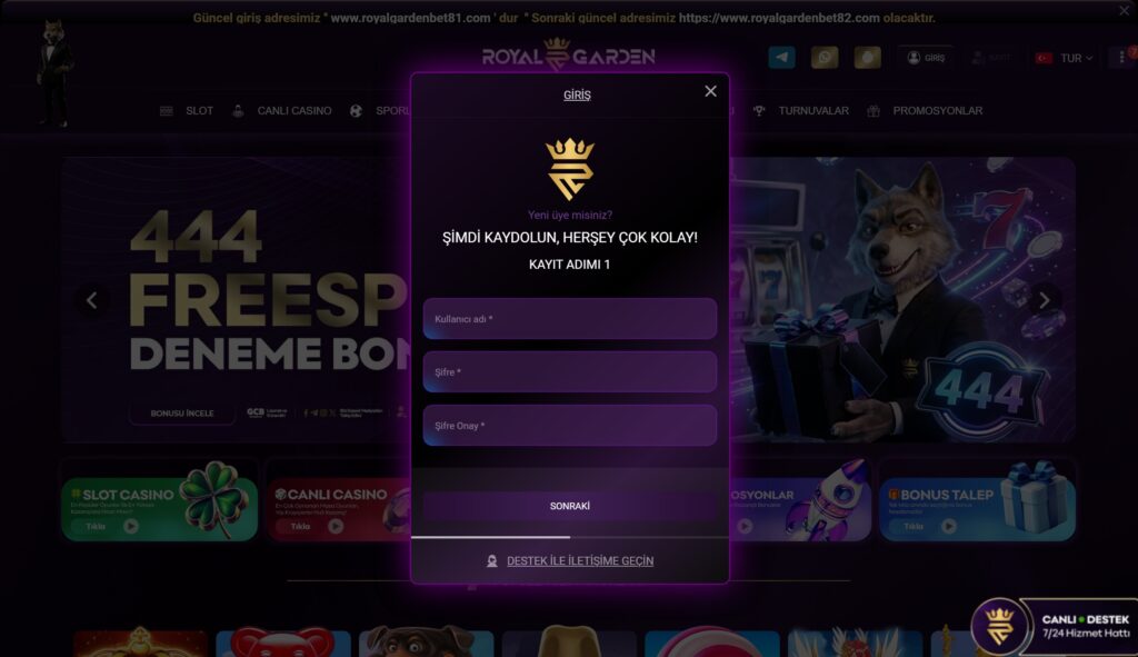 royalgardenbet üyelik